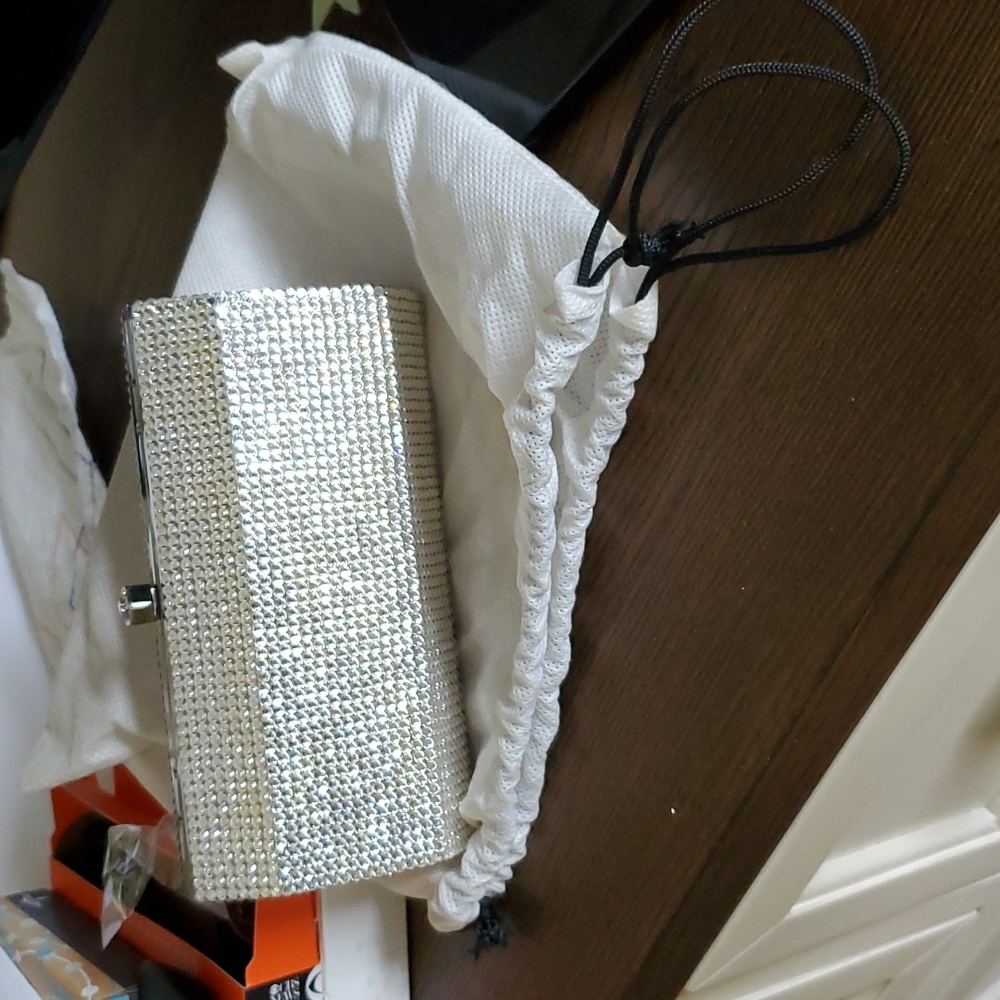Swarovski Crystal  wedding/dress metal frame bag.